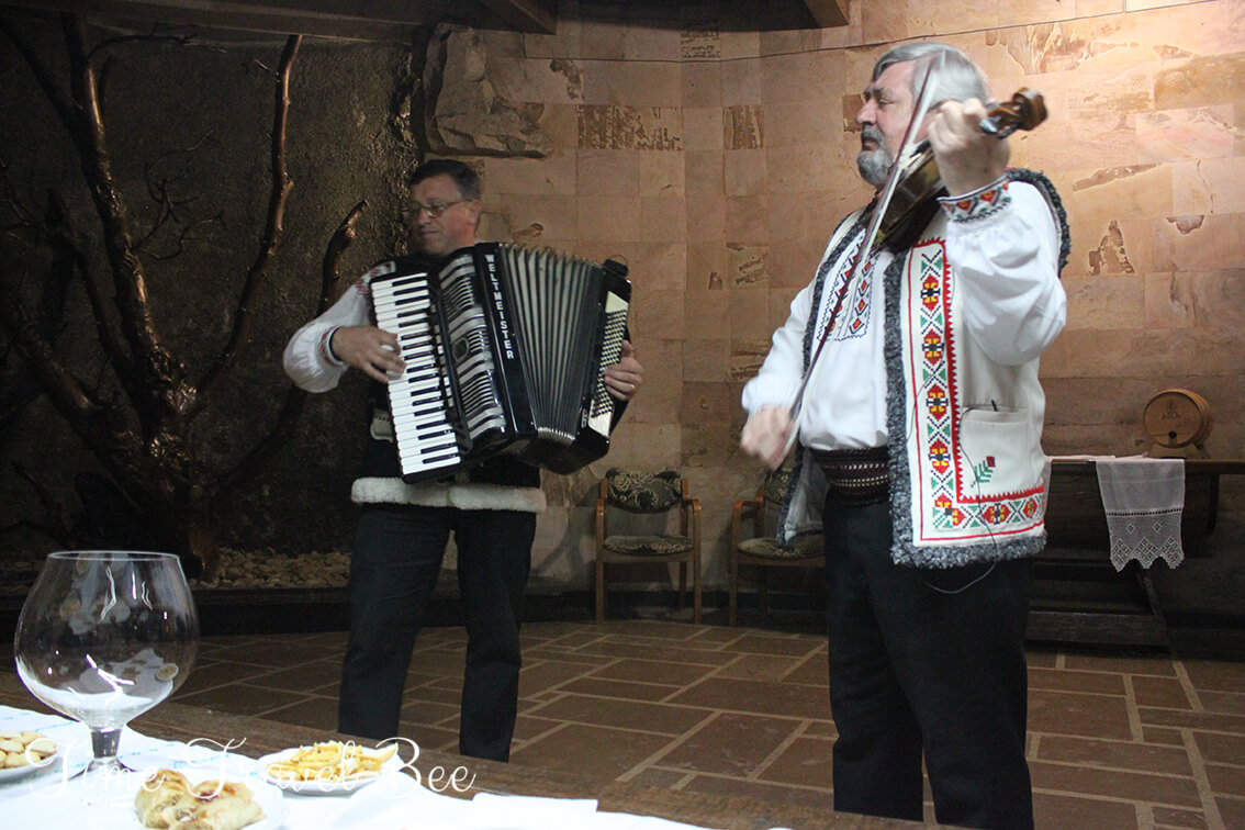 Folk band. Milestii Mici. Folk band playing in the wine cellar in Moldova.