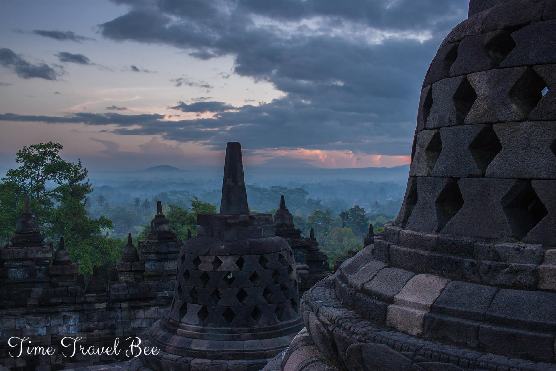 Sunrise on Borobodur temple.