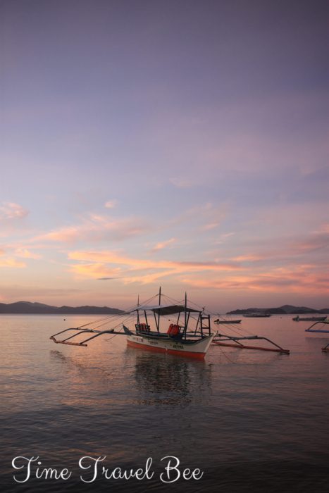 Visiting Port Barton without taking a boat tour. Sunset in Port Barton.