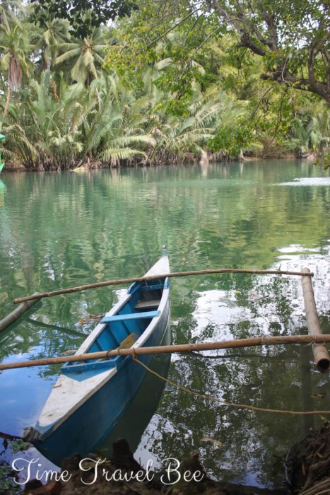 Little boat on Lobok river. Responsible tourism guide to Bohol.