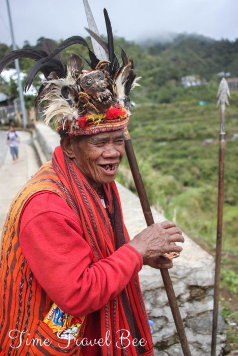Native people from Igorot tribe on the ancient rice terraces in Banaue.