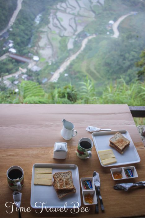 Native Village Inn near Banaue, Philippines. Breakfast on the view point.