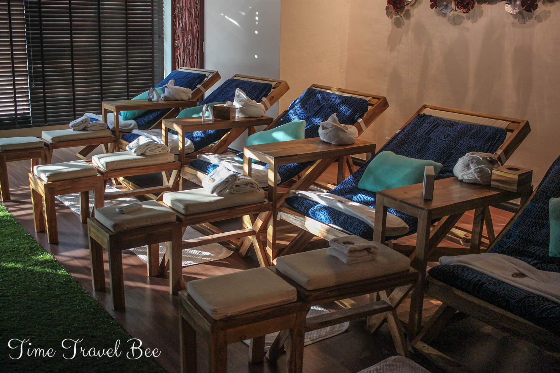 Foot massage chairs in the wellness in Kota Kinabalu, Malaysia.