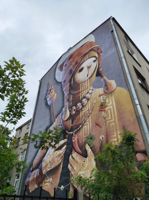 Mural Inti w Łodzi, urban forms Łódź.