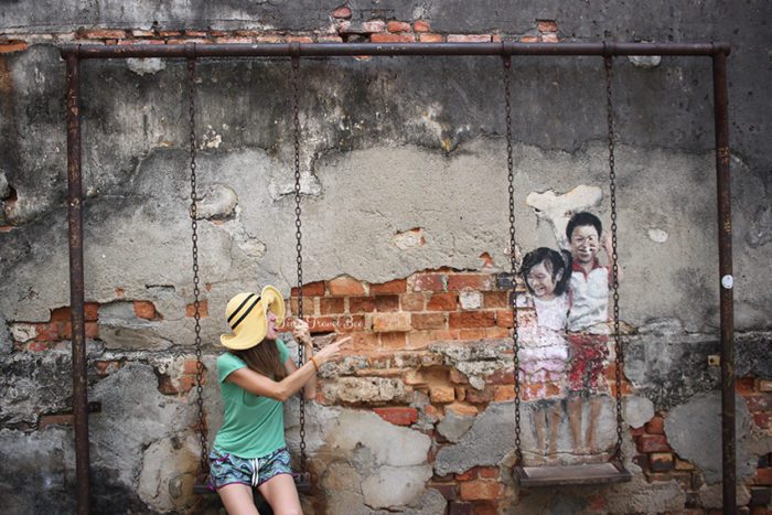 Street art in George Town. Malaysia.